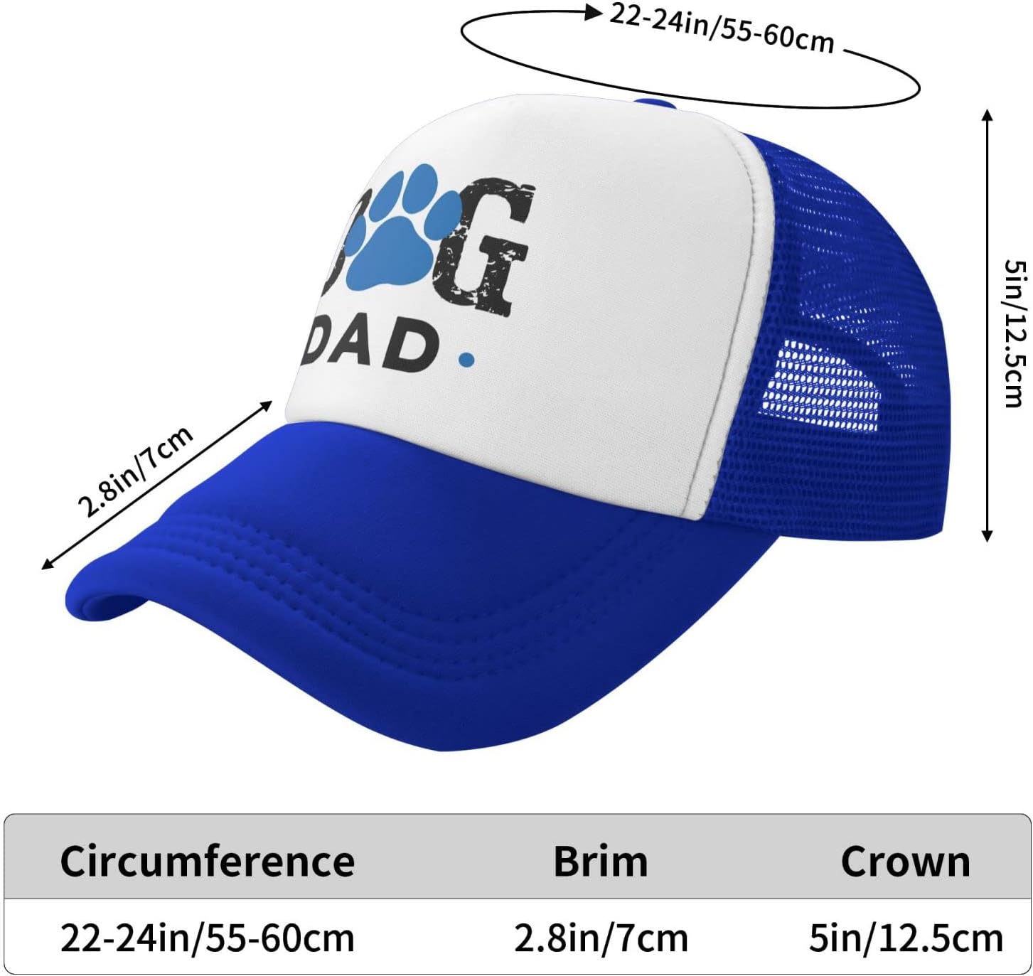 Dog Dad Funny Baseball Cap Adjustable for Men Women