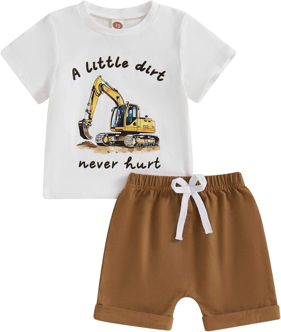 SAYOO Tractor Boys 2-Piece Summer Farm Outfit