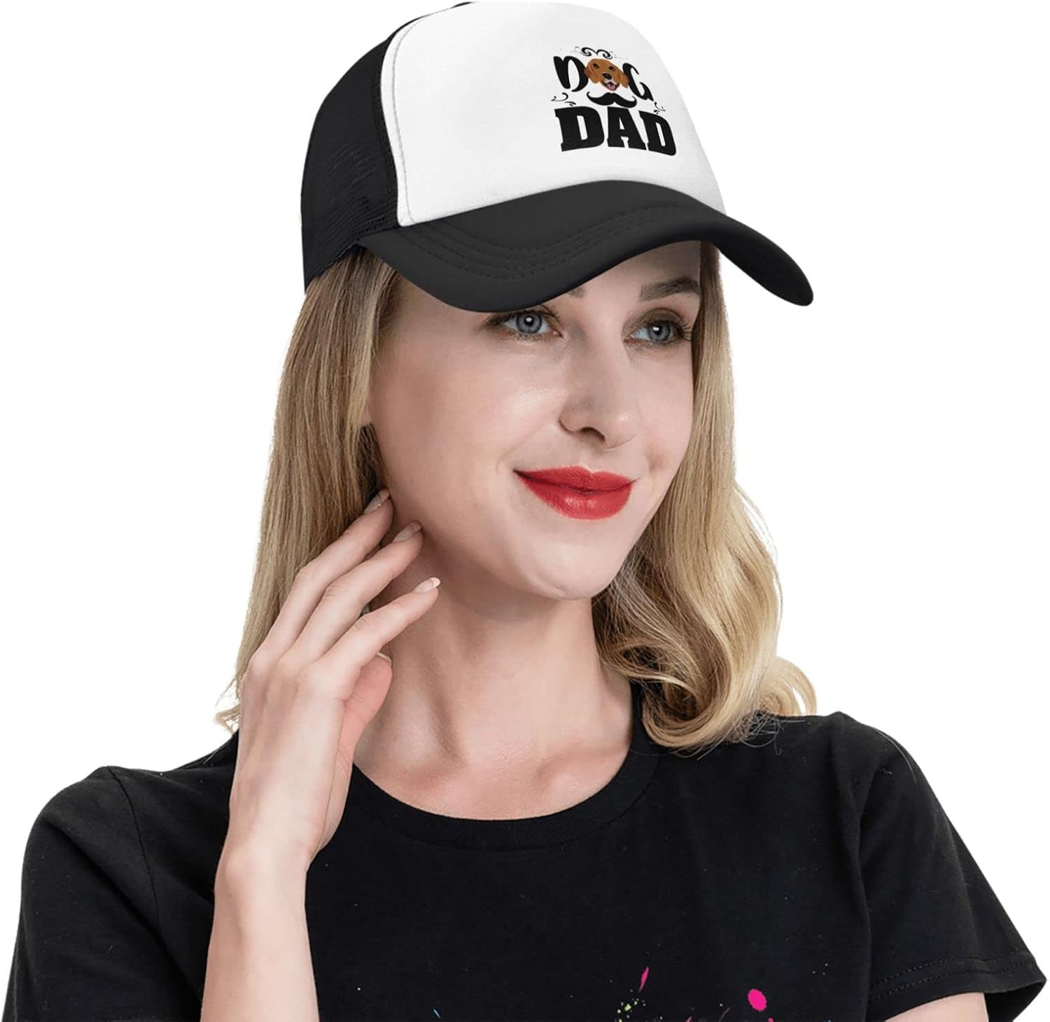 Smiley Dog Dad Funny Baseball Cap