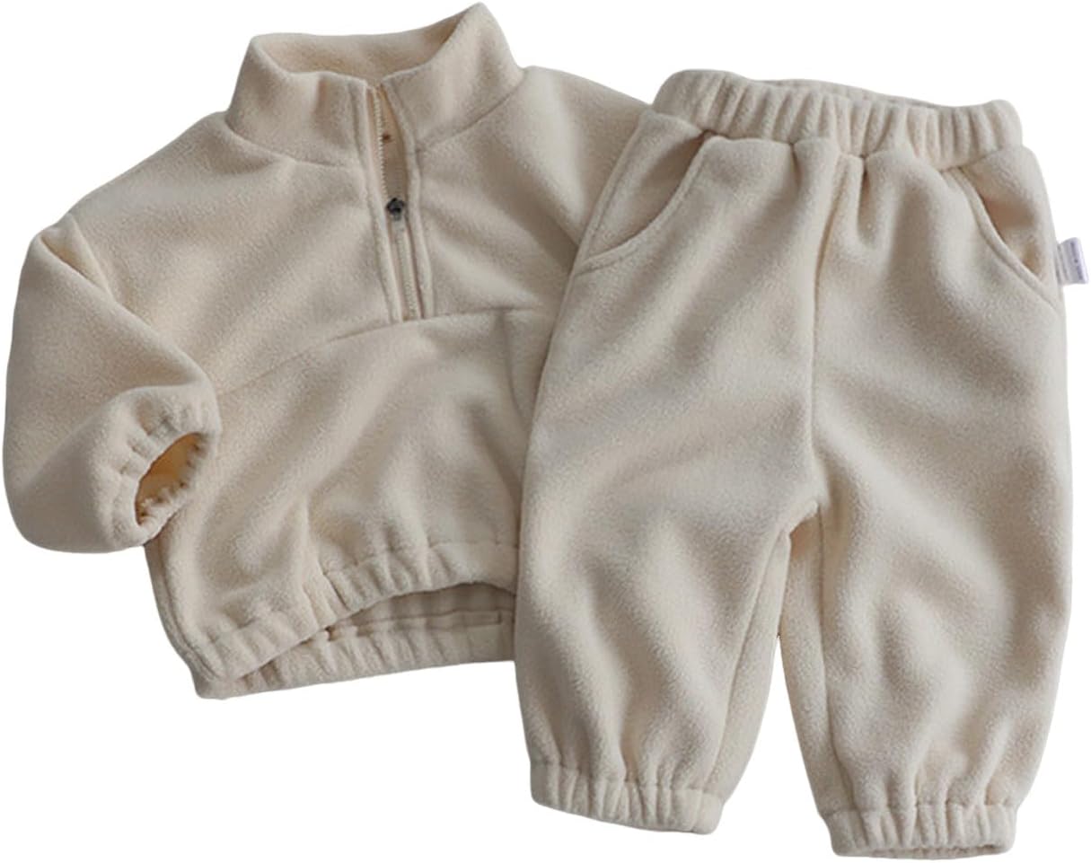 2PCS Coral Velvet Suit Toddler Newborn Kids Boys Girls