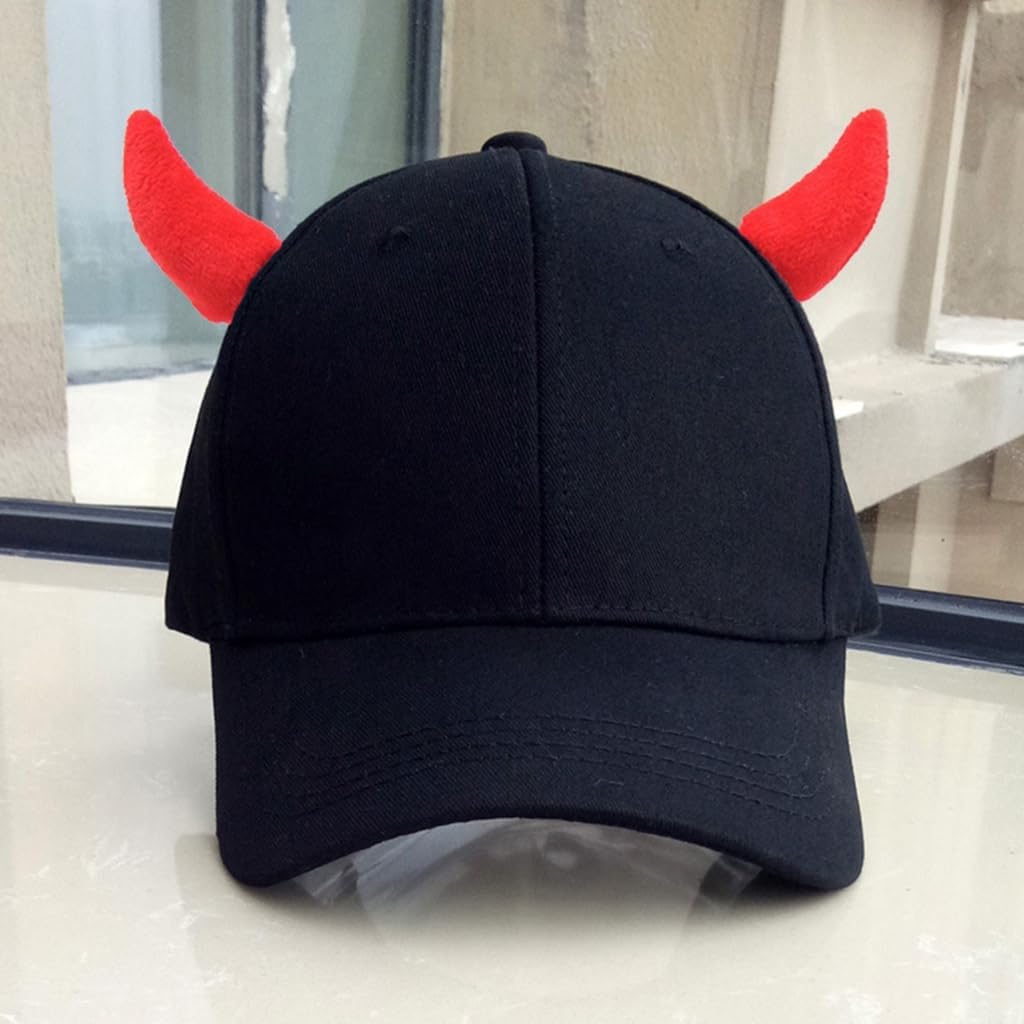 GANYKQ Creative Horn Baseball Caps Adjustable Sunscreen Hat for Unisex
