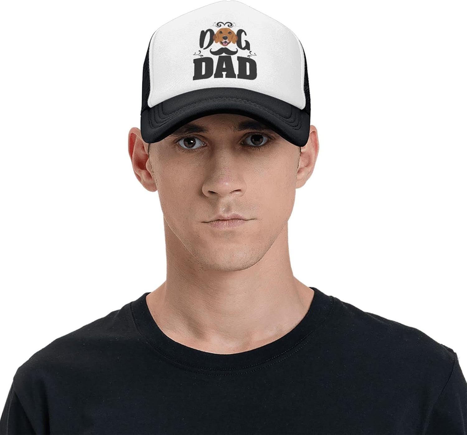 Smiley Dog Dad Funny Baseball Cap