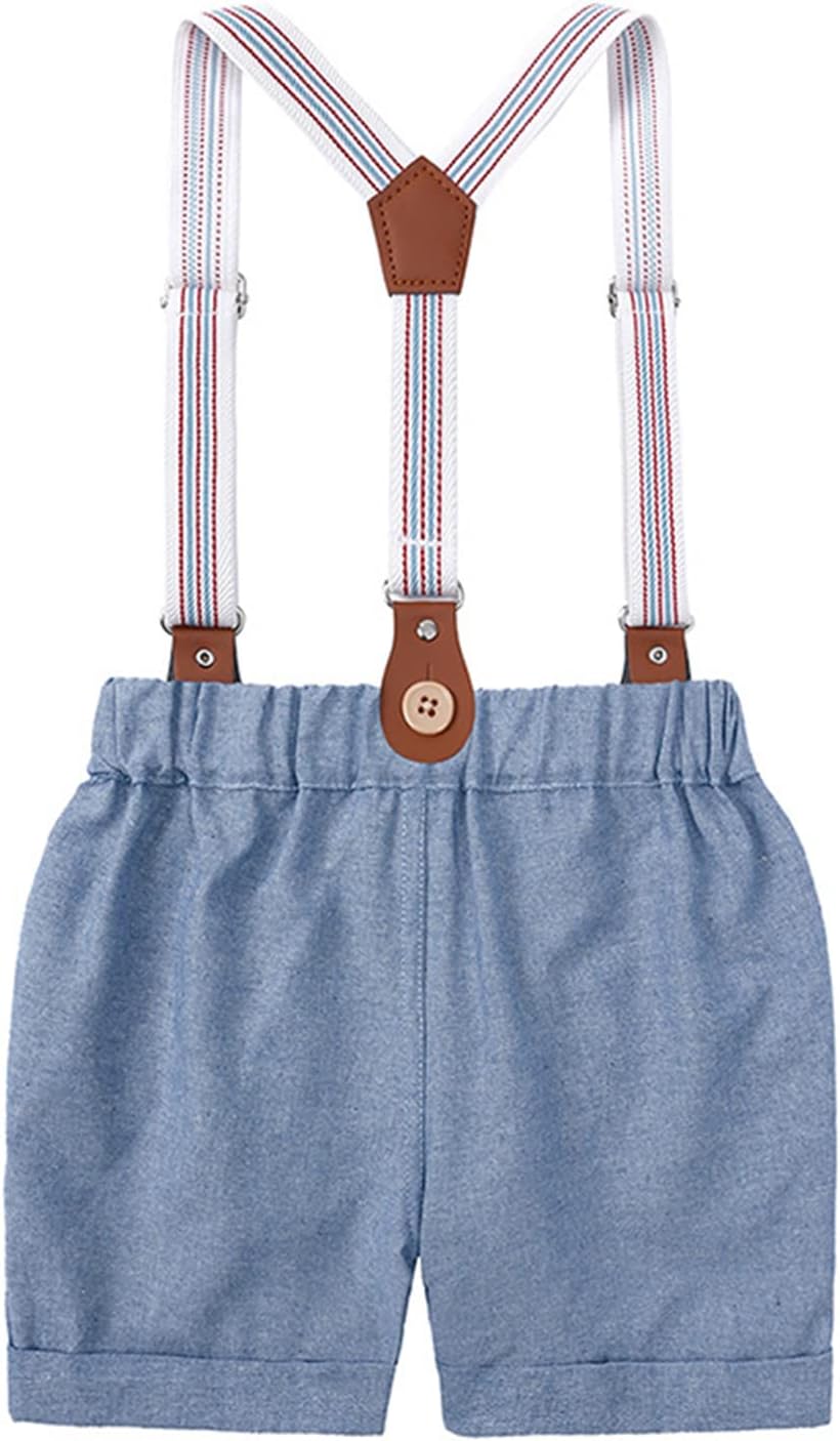 Summer Boys Checked Bowtie Suspender Set
