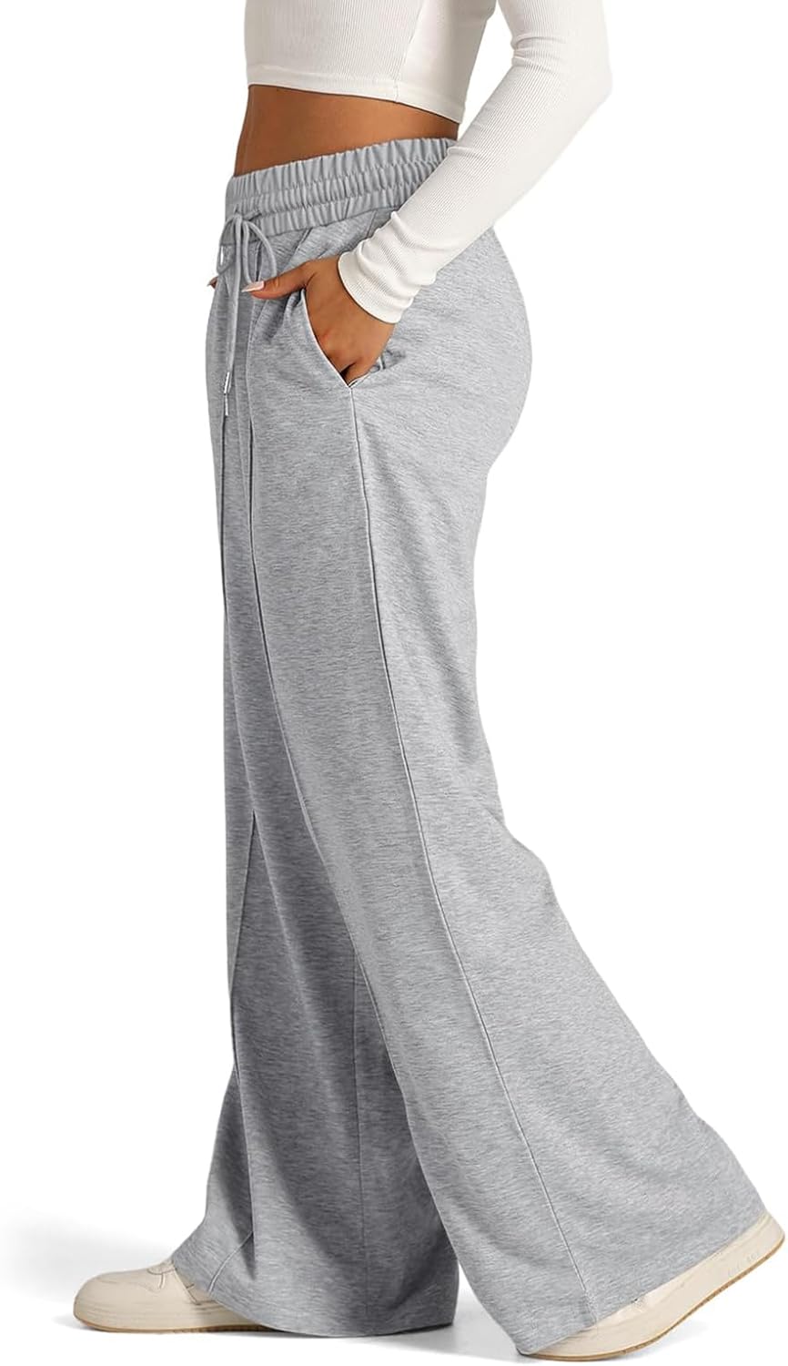 FAYUYI Womens Wide Leg Comfortable Drawstring Sweatpants