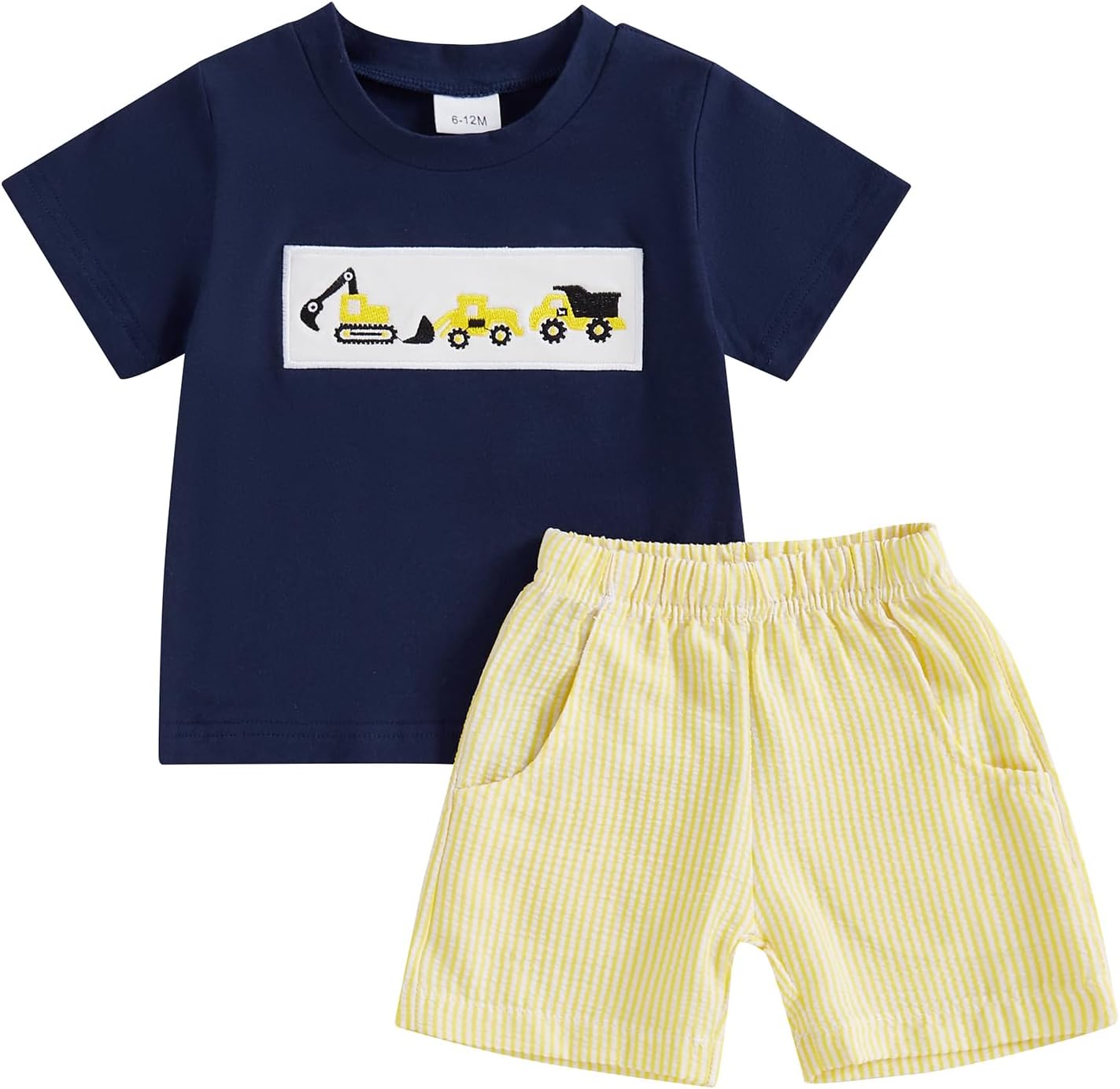 MoZiKQin Toddler Boys Summer outfit Plaid T-Shirt and Shorts Set