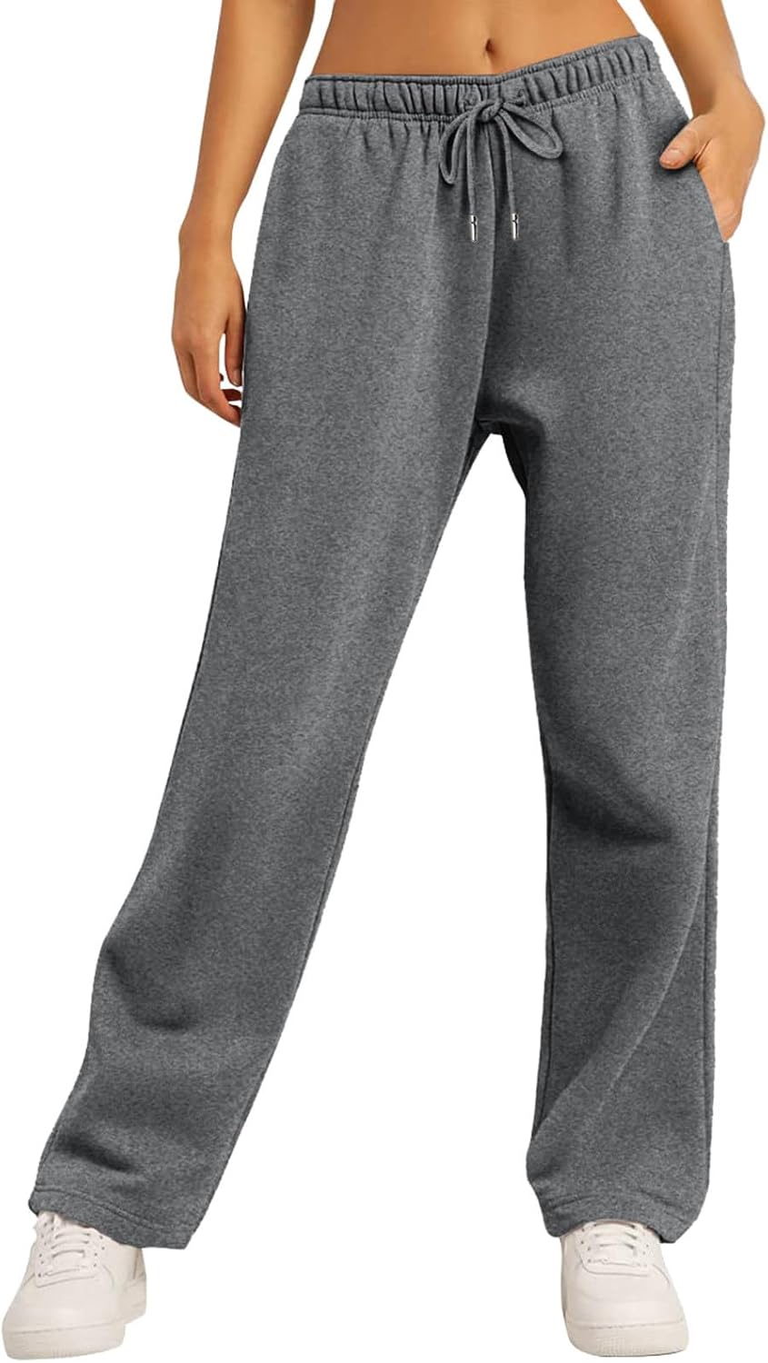 Comfortable Wide-Leg Preppy Sweatpants for Women