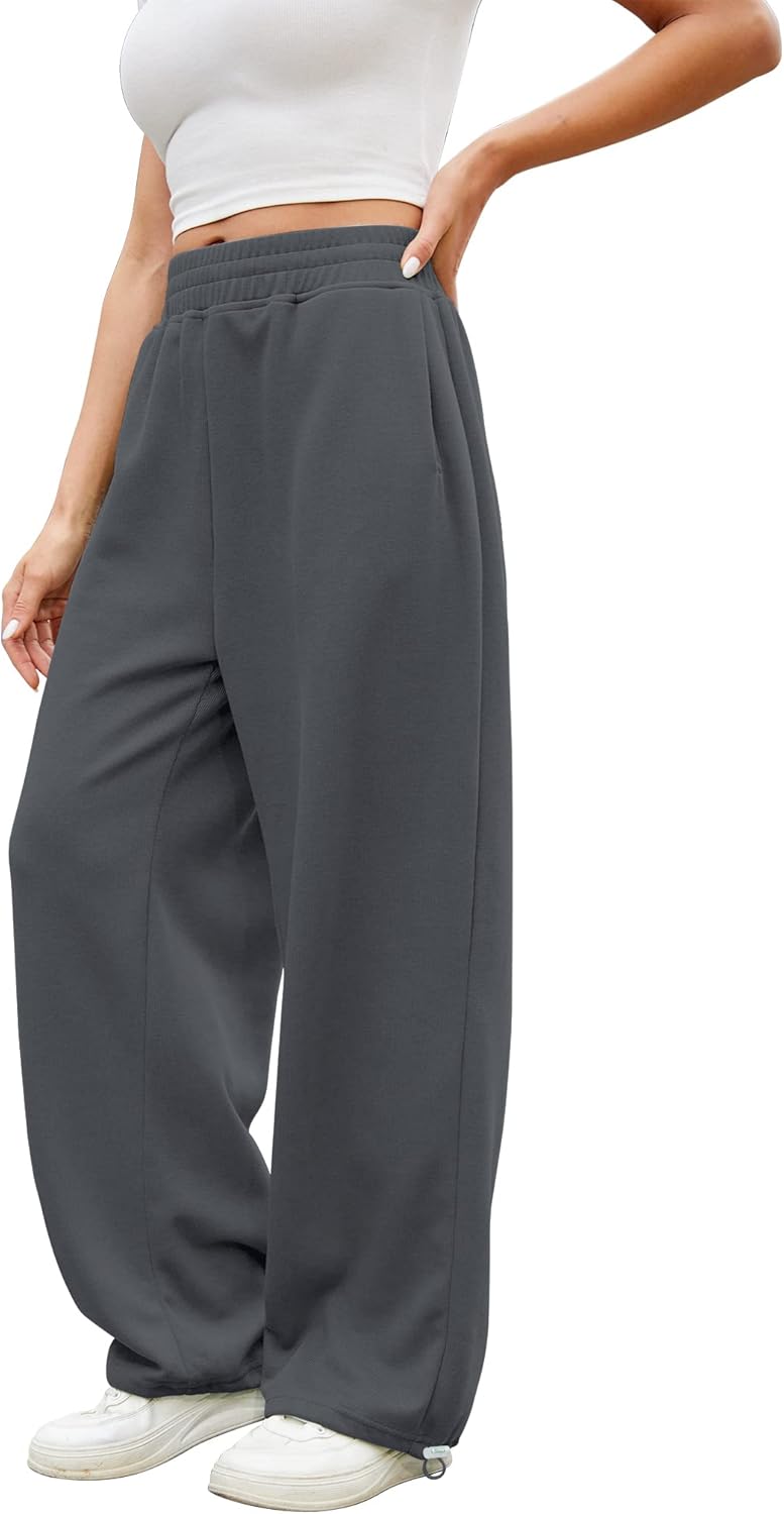 WROLLEM Womens Comfortable Wide Leg Sweatpants