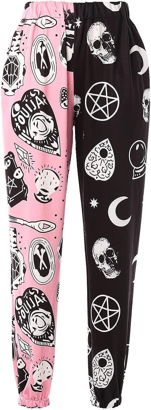Womens 90s Goth Style Loose Sweatpants