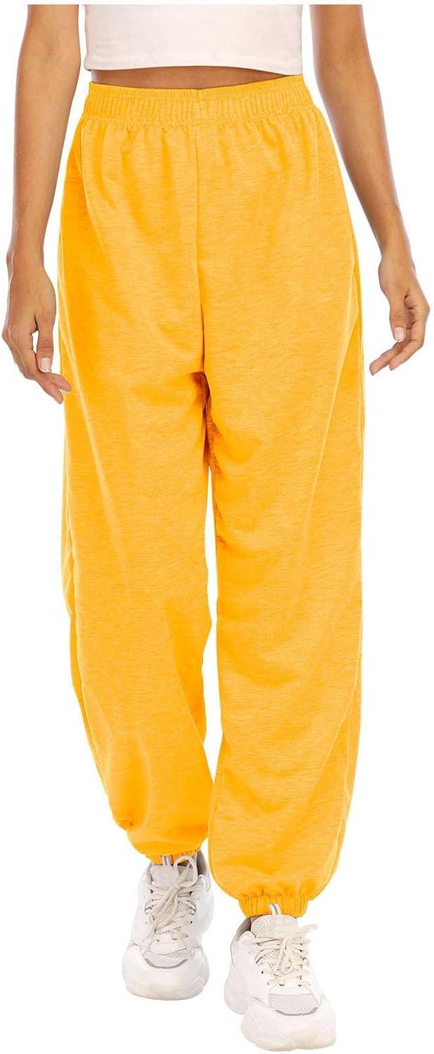 SDBRLD Grey Welfare Pants for Women Baggy High Waist Workout Joggers