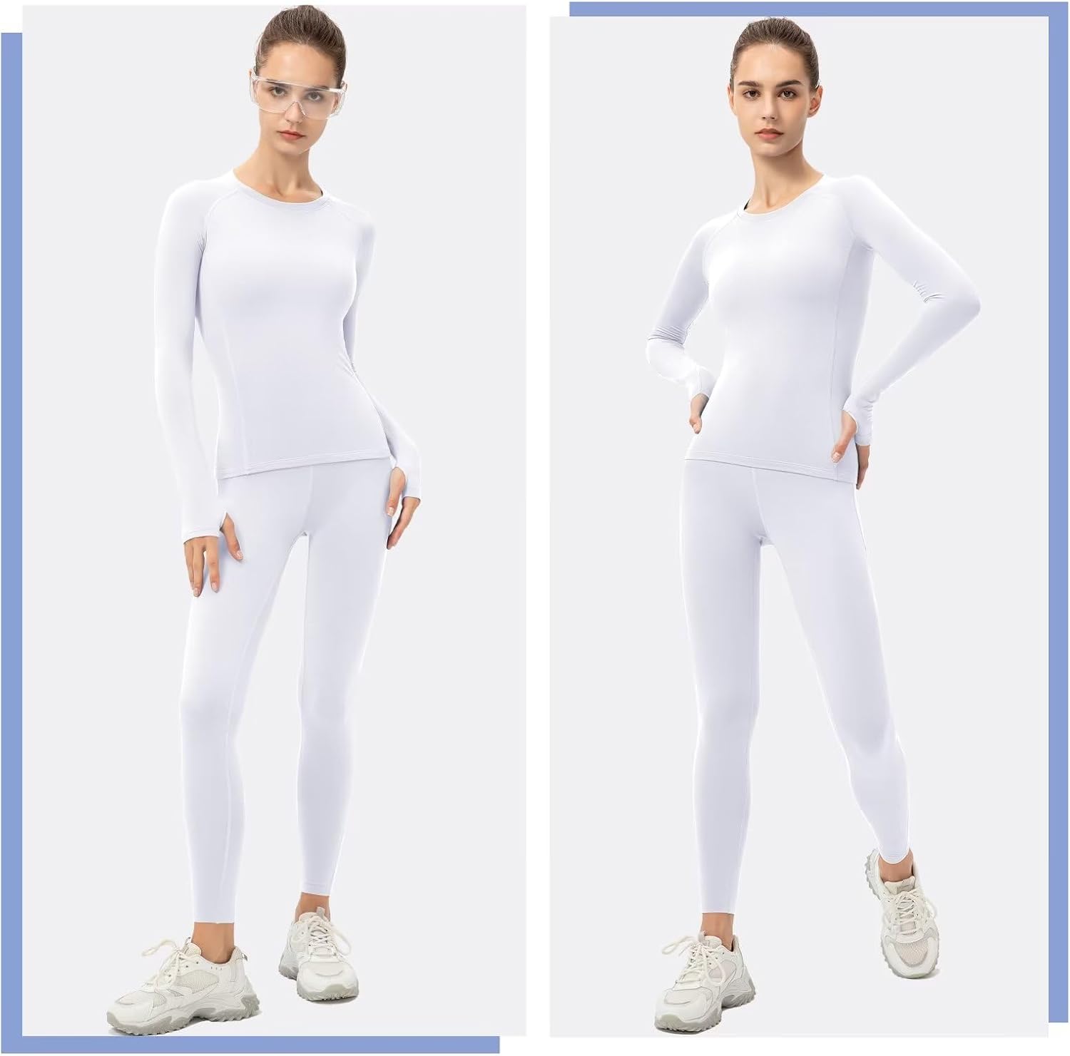 Tesuwel Women Thermal Underwear Set Cold Weather Fleece
