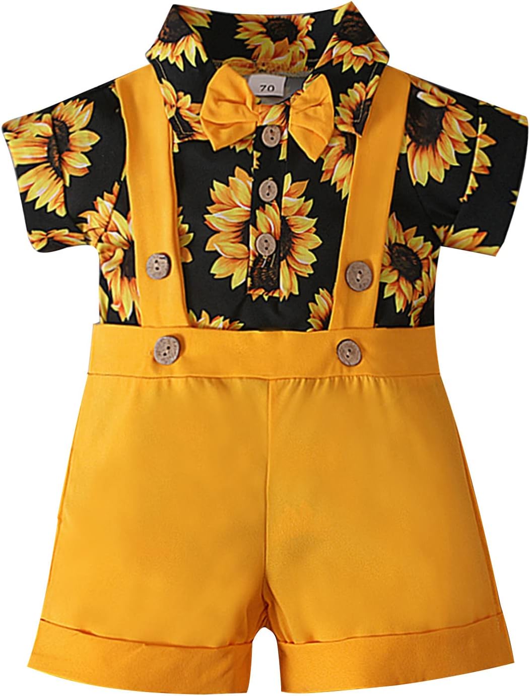 Toddler Boys Sunflowers Print Bodysuit Shorts Set