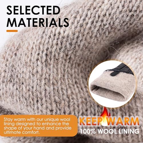 Womens Winter Leather Gloves TouchScreen Gloves for Driving More