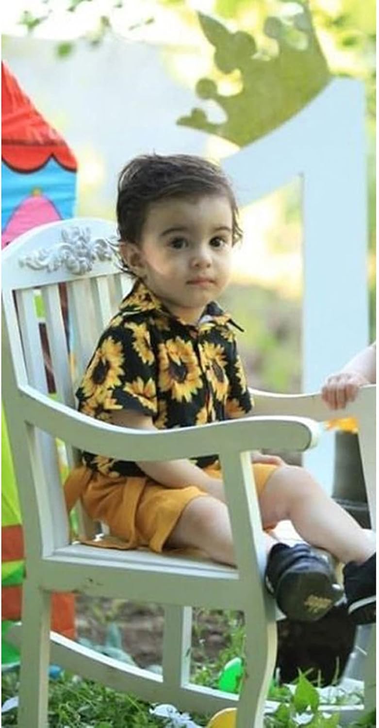 Toddler Boys Sunflowers Print Bodysuit Shorts Set