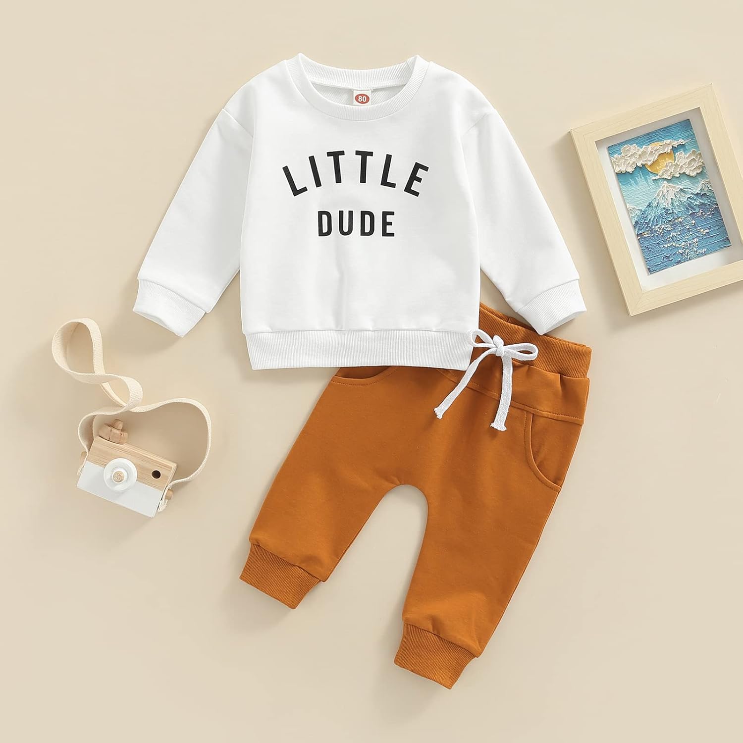 Murnouche Toddler Fall Winter 2Pcs Sweatshirt Pants Set