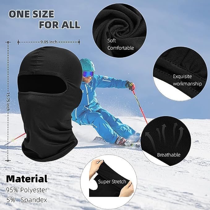 6-Piece Timer-Free Balaclava Face Mask for Outdoor Sports