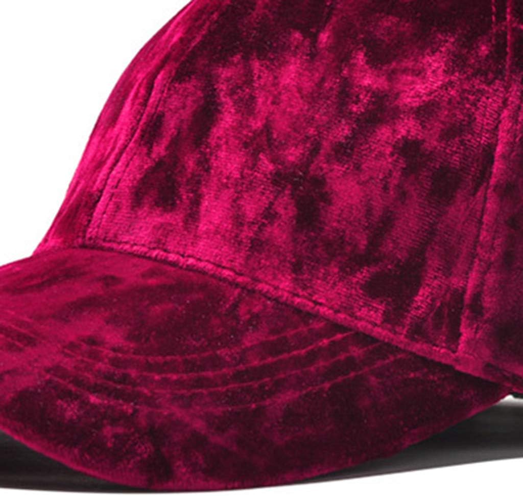 Beerty Faux Velvet Flannel Adjustable Baseball Cap for Men Women