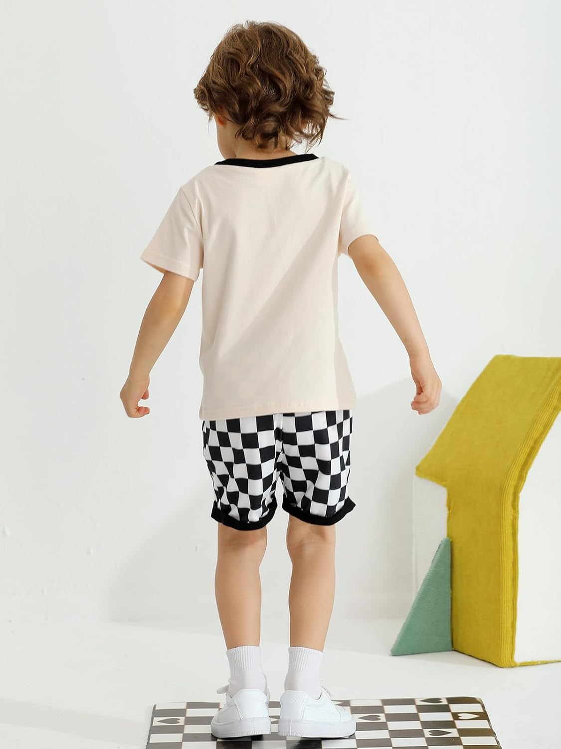 Adarl toddlers boys summer patchwork shorts set