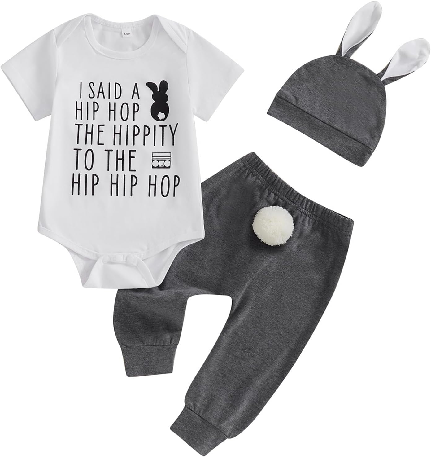Karuedoo Newborn Baby Boy Easter Outfit 3Pcs Set