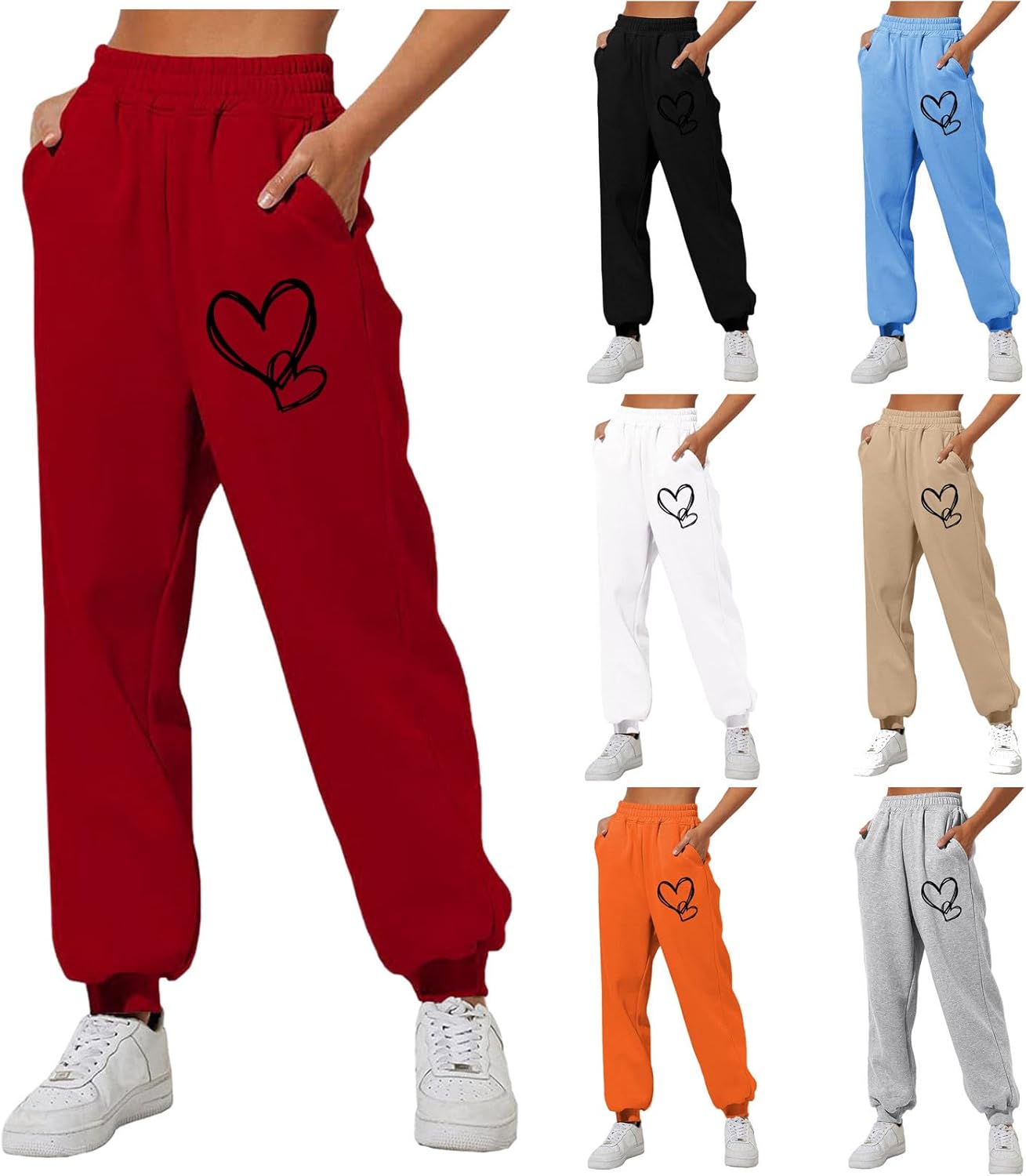 Trendy Womens High Waisted Joggers with Pockets