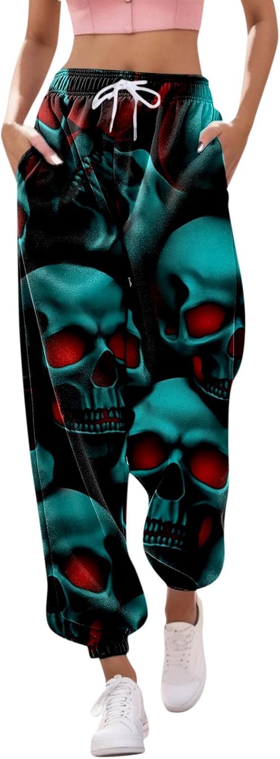 Addicted to Halloween Christmas Printed Drawstring Sweatpants Womens
