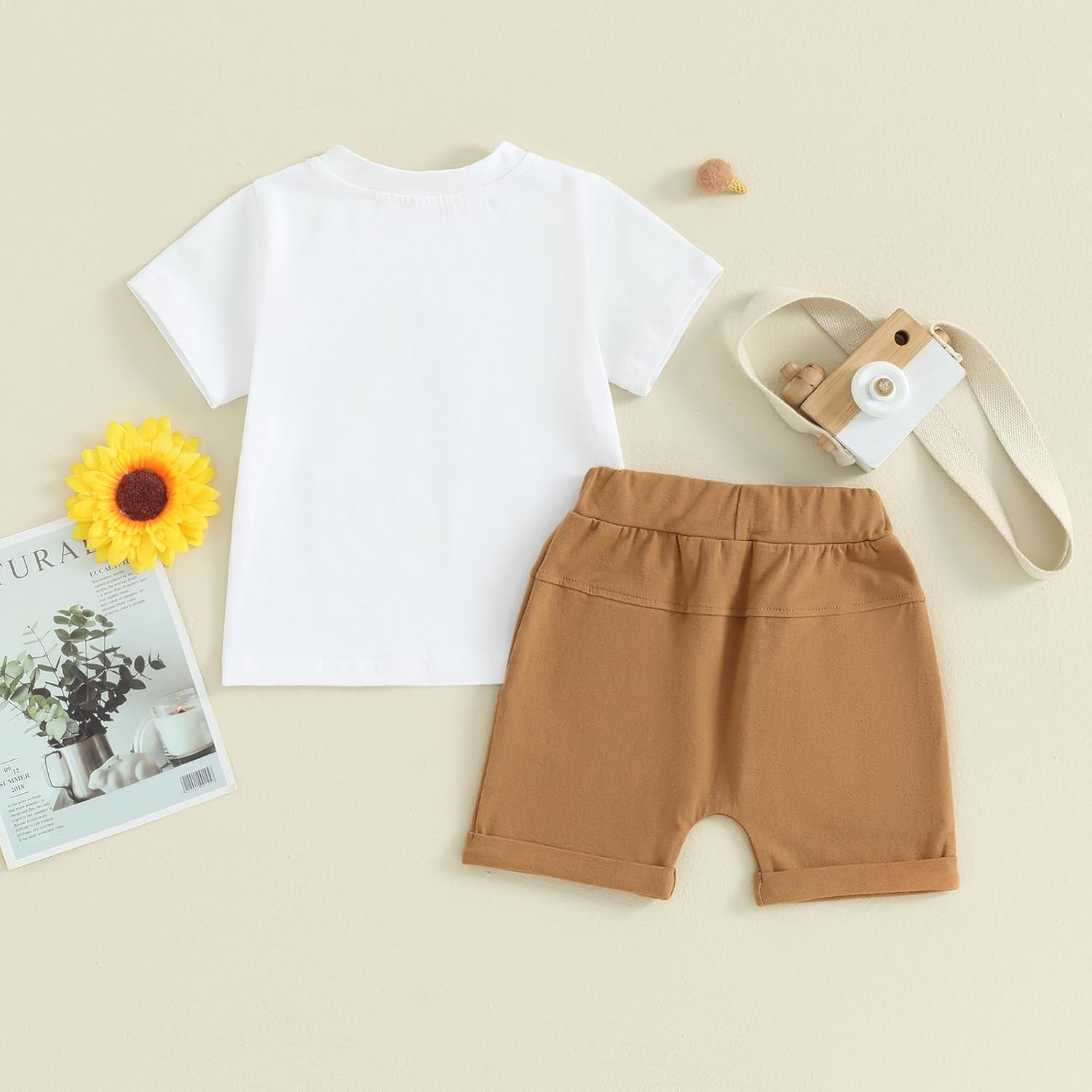 Retro Country Animal Print Casual Baby Boy T-Shirts Shorts Set