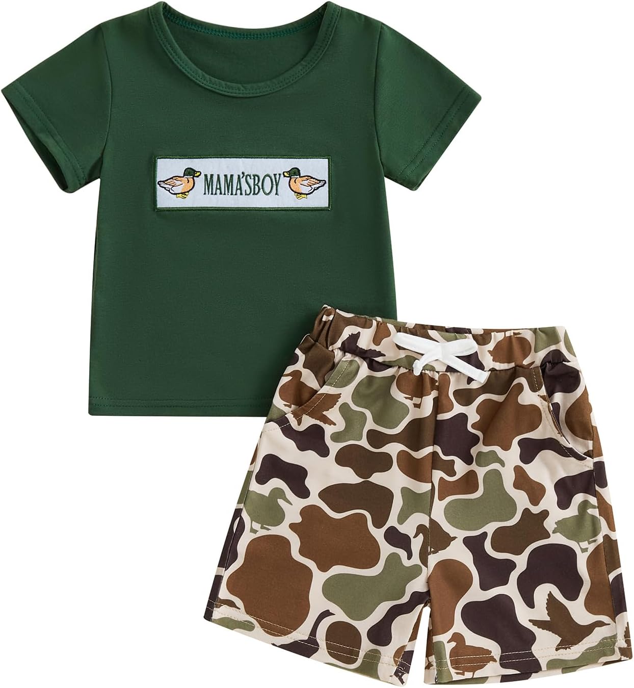 Mallard Duck Nearly Perfect Summer outfit for boys Toddler_shorts set