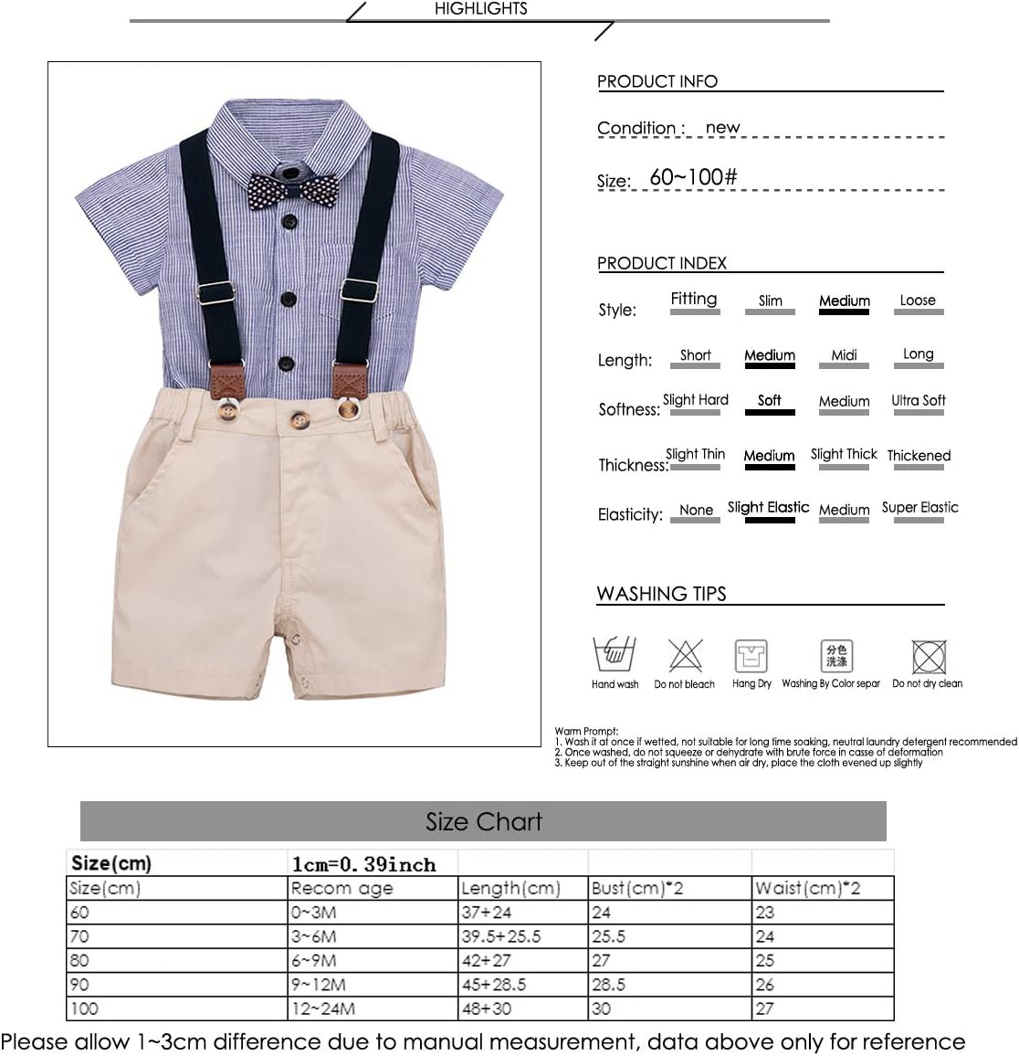 SOONHUA Baby Boys Gentleman Outfits Set - Comfortable Daily Wear