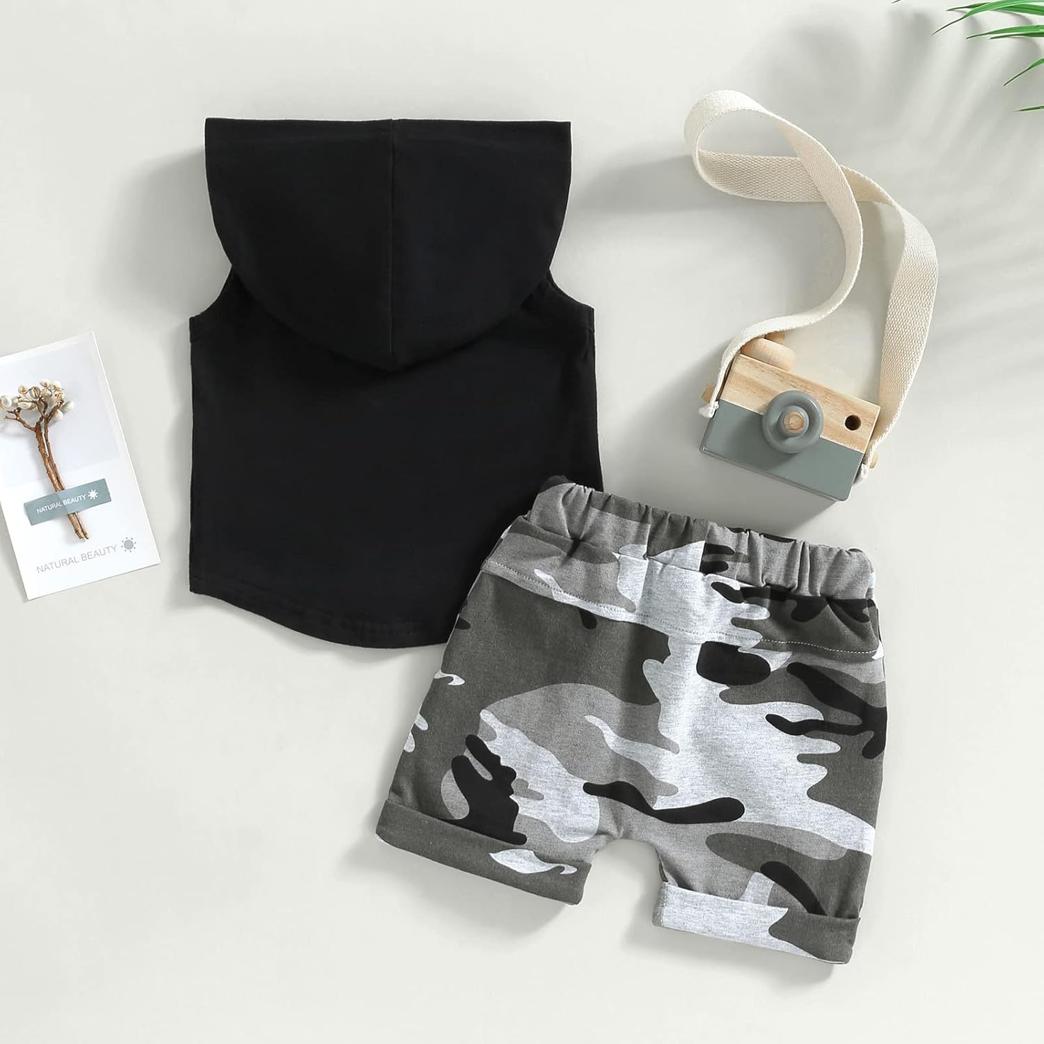 BemeyourBBs Toddler Boys Summer Outfit Set with Elastic Waist Shorts and Pocket