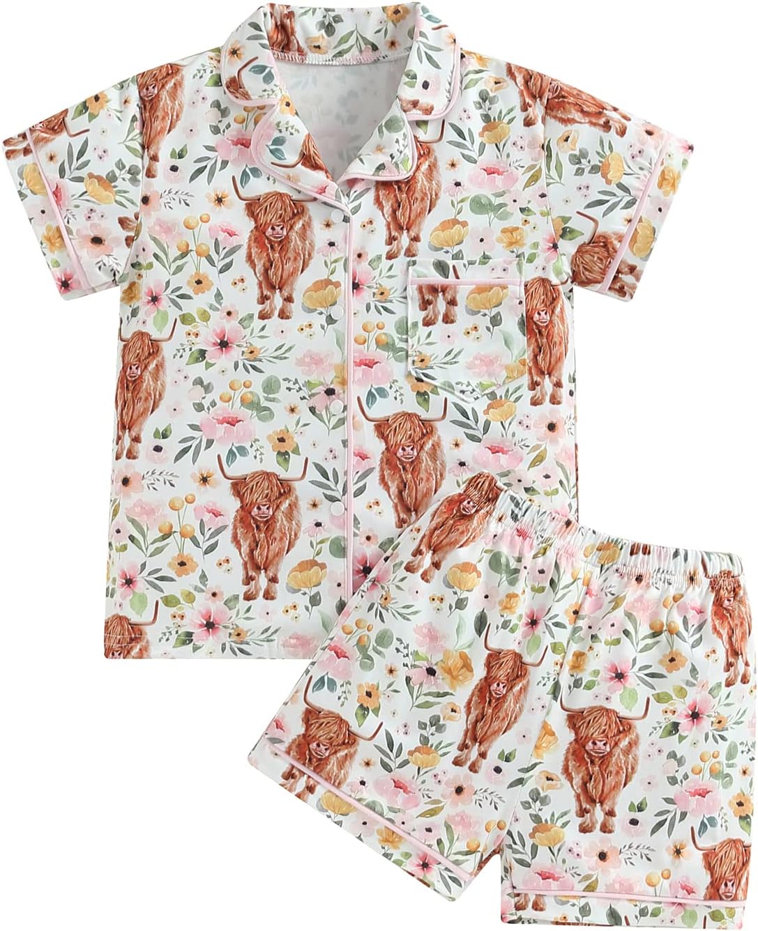 MAINESAKA Baby Pajama Set - Western Cow Print