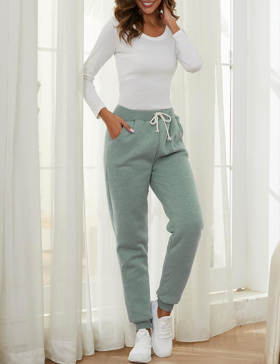 Gihuo Womens Winter Warm Fleece Lined Joggers