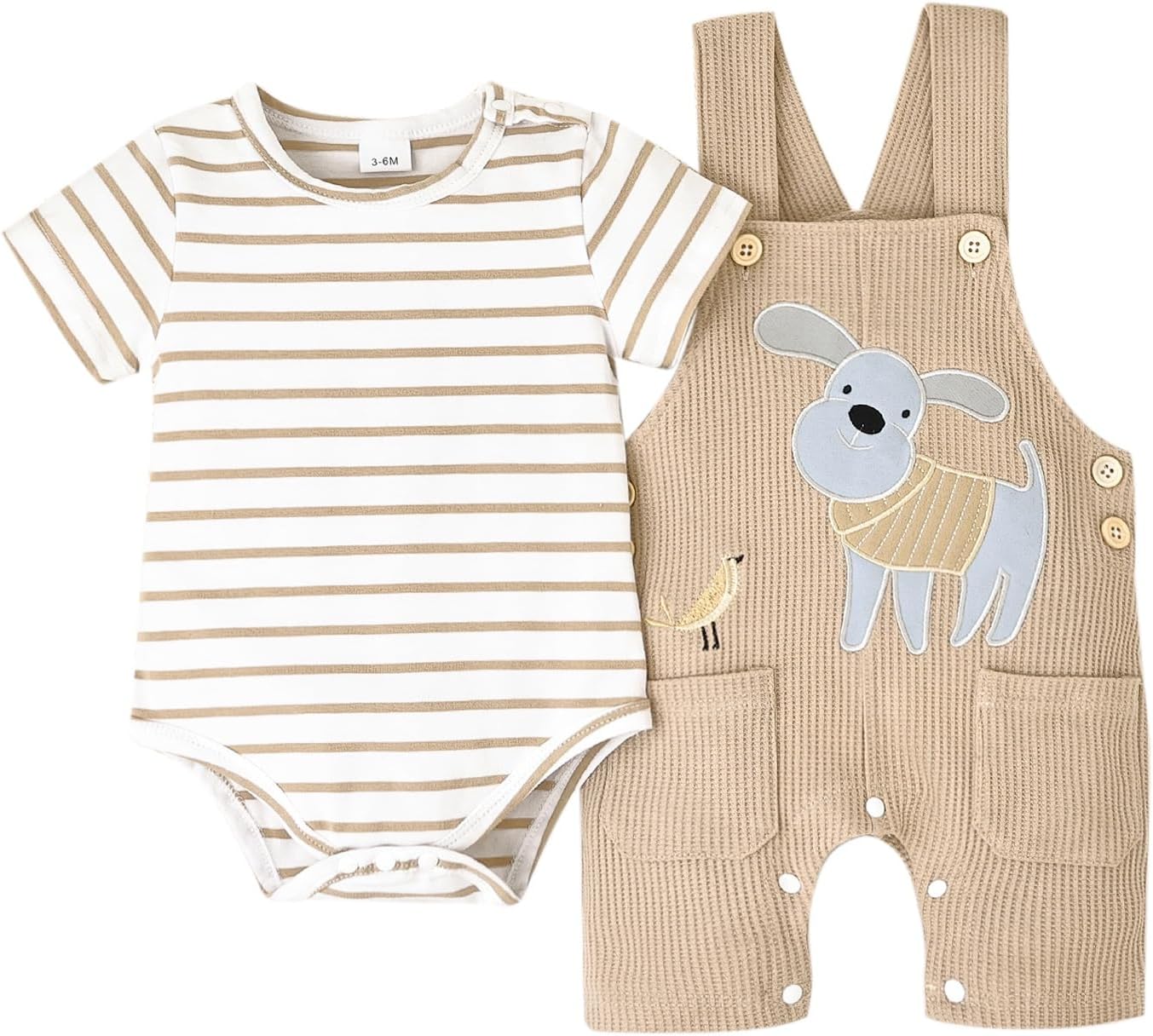 CETEPY Baby Boy Clothes Summer Romper Set Cartoon Dog Overall