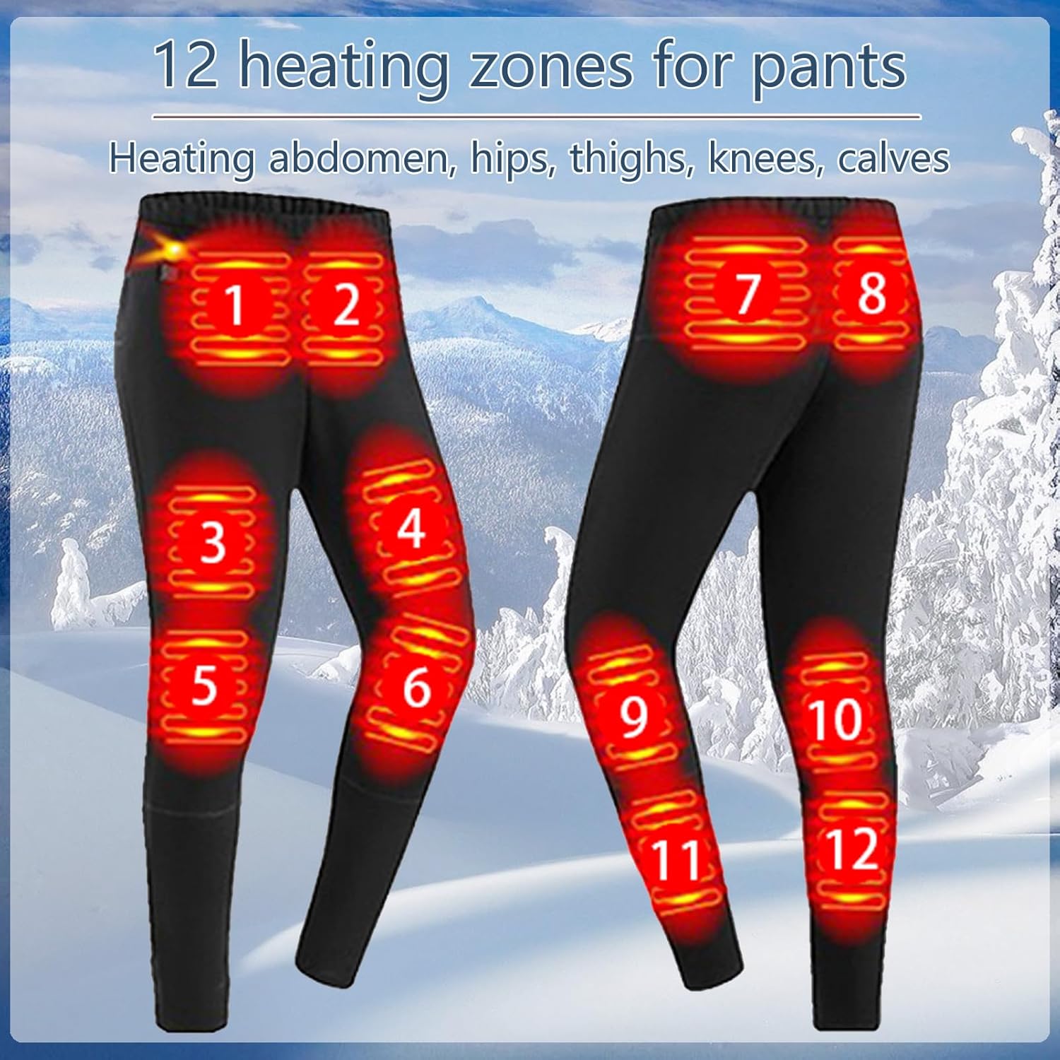 Womens Electric Thermal Underwear Set for Cold Weather