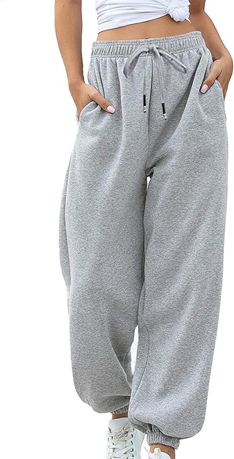 Winioder High-Waisted Cinch Bottom Sweatpants for Teen Girls