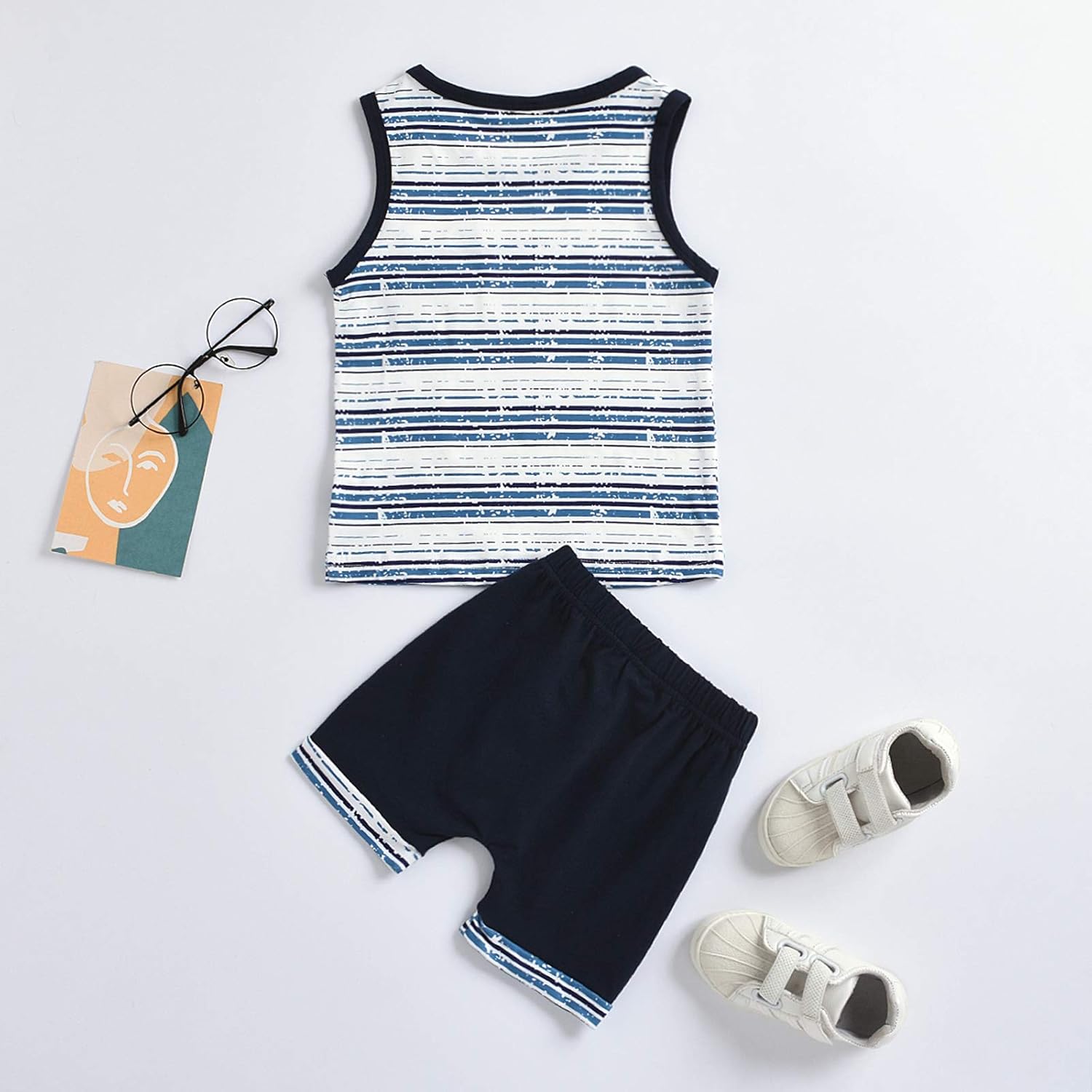 One Opening Toddler Boy Stripes Tank Set Summer Essentials for Kids