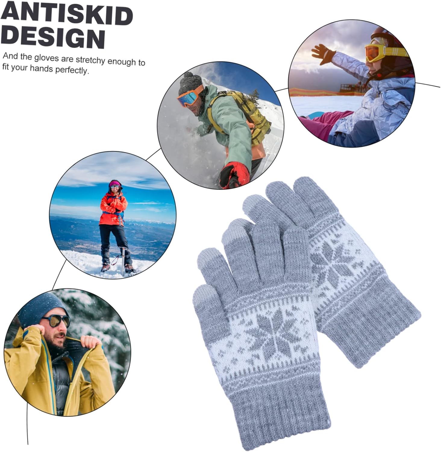 BESTYASH Warm Winter Snowflake Touch Screen Gloves