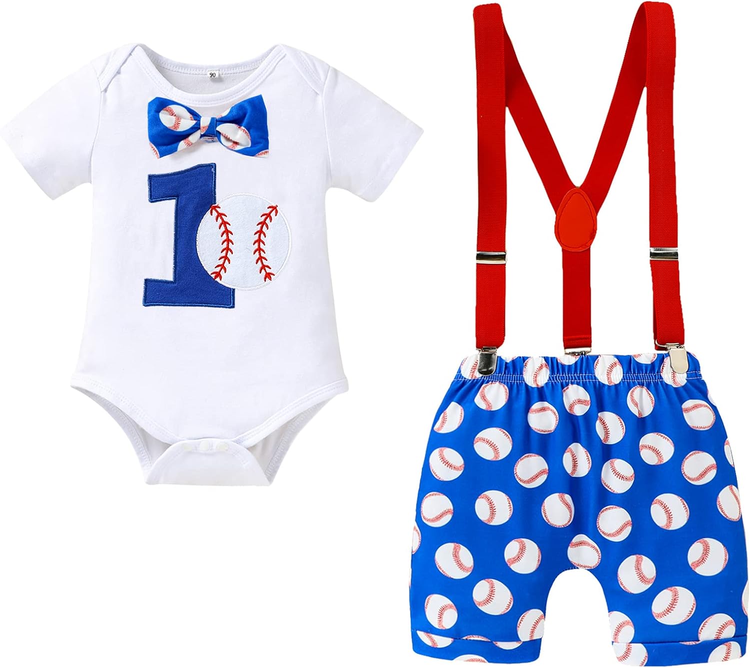 GRNSHTS Baby Boy Funny 1st Birthday Clothes - Bow Tie Romper Set