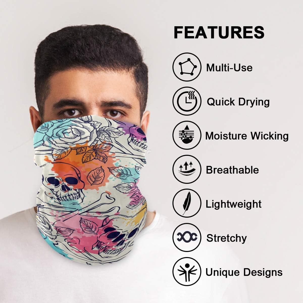 My Little Nest Skull and Roses Balaclava Mask
