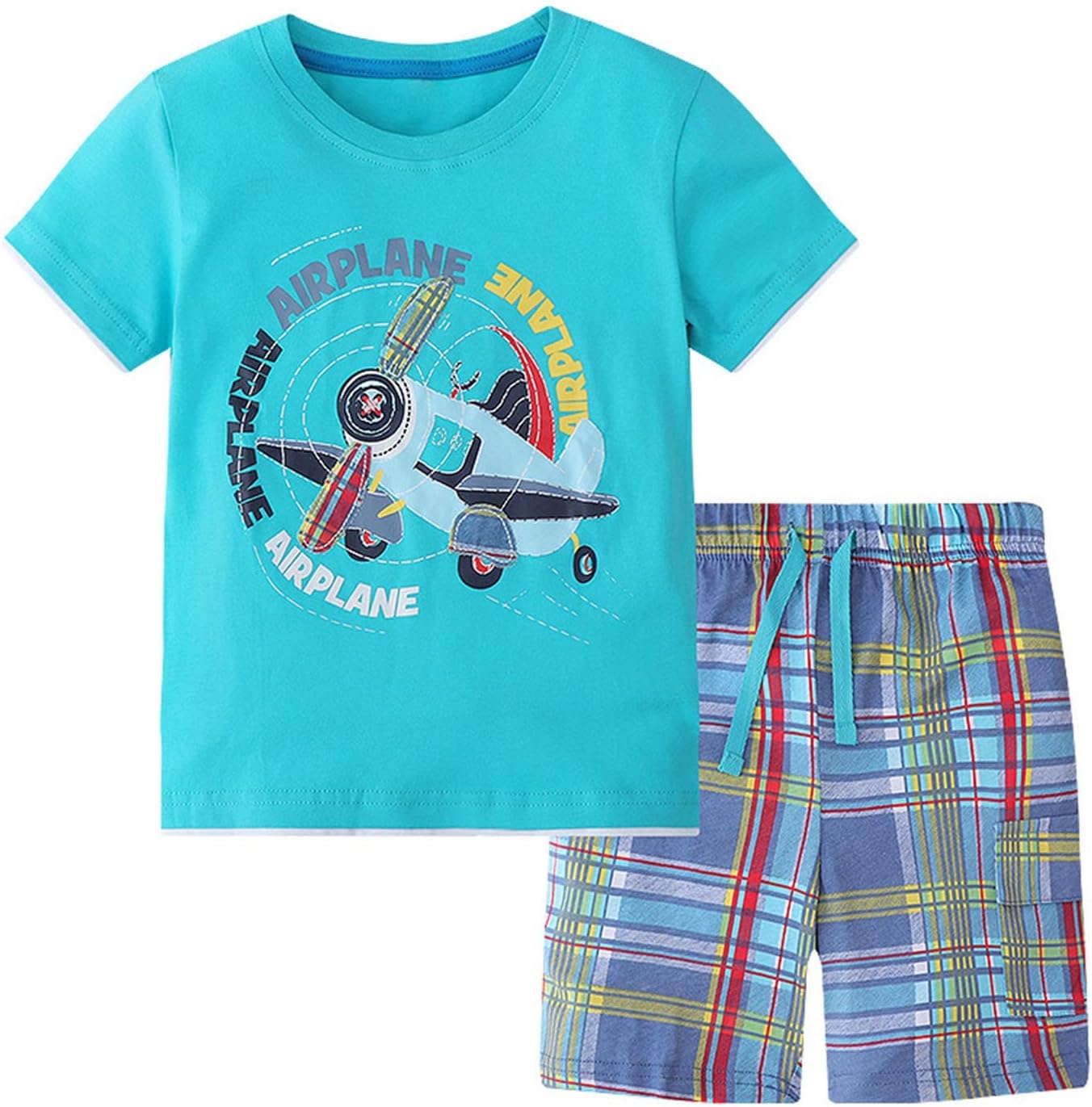summer 4-month boys short cotton airplane pattern
