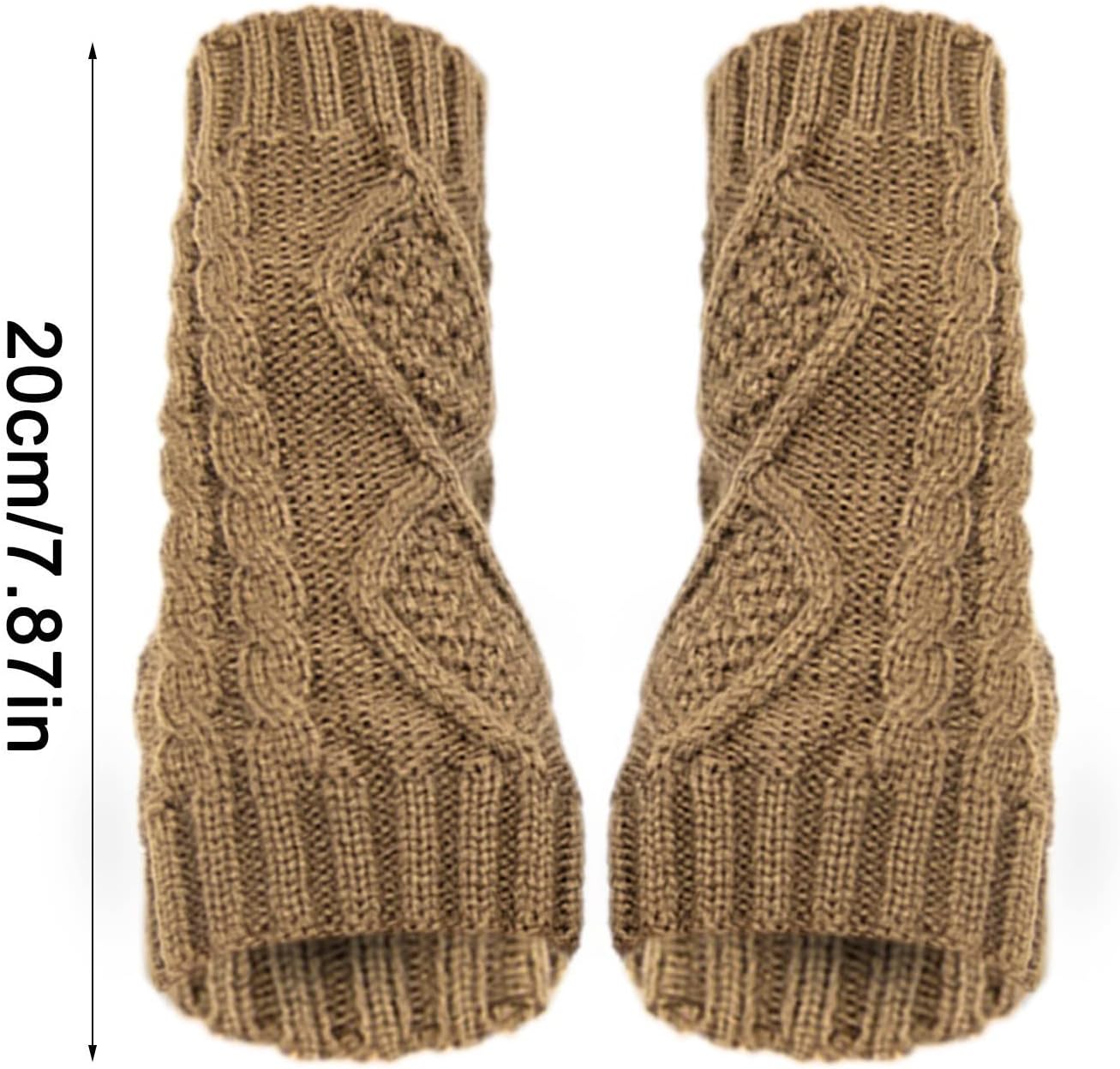 Warm Winter Gloves for Women Knit Fingerless Gloves Crossbones Design Fashionable Stretchable
