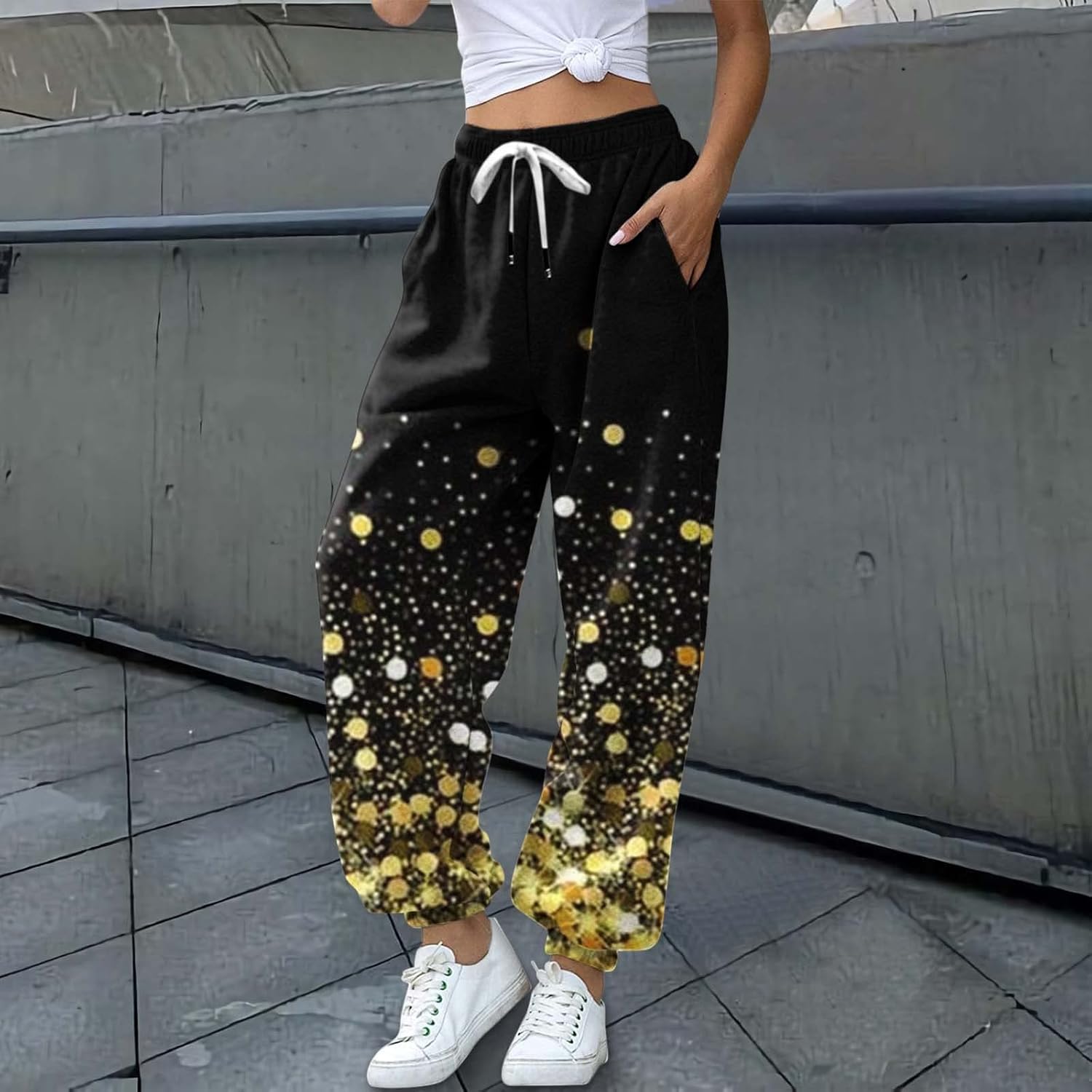 Cute Plus Size Wide Leg Sweatpants with Pockets