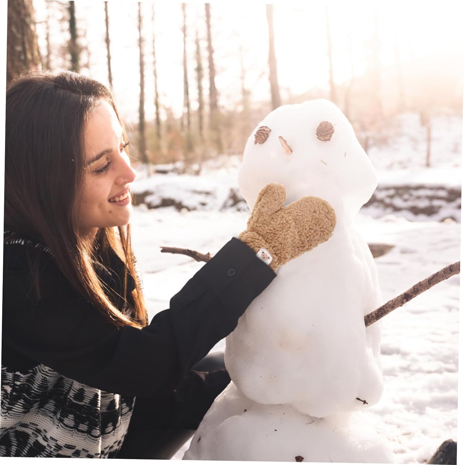 Knitted Cartoon Furry LongWinter Gloves