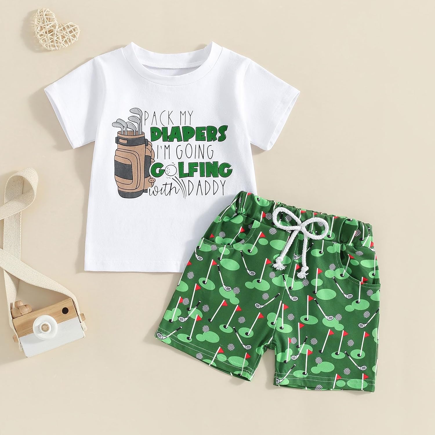Toddler Golf Outfit Set with Daddy Fun Summer Clothes