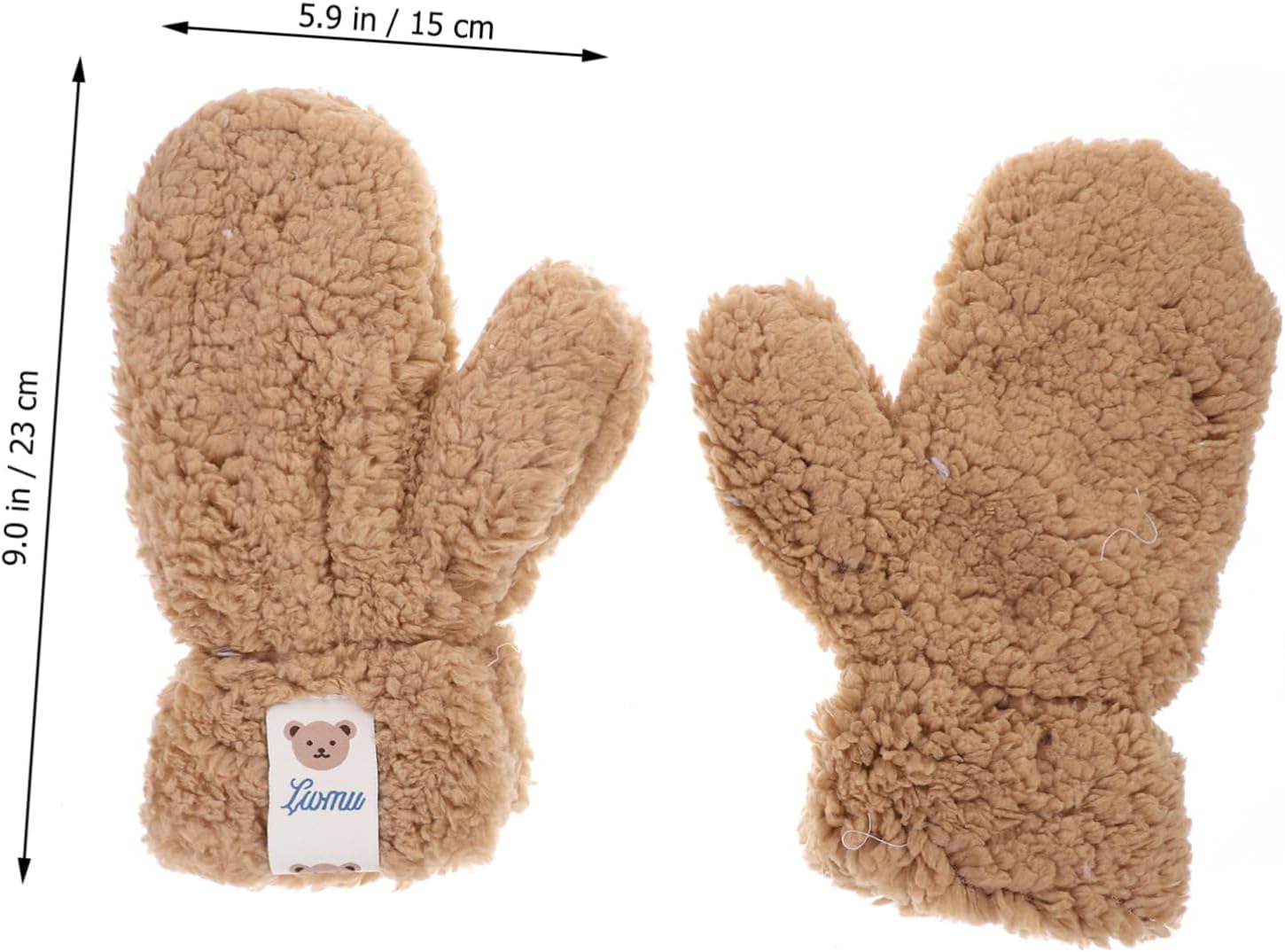 Khaki Cartoon Winter Gloves
