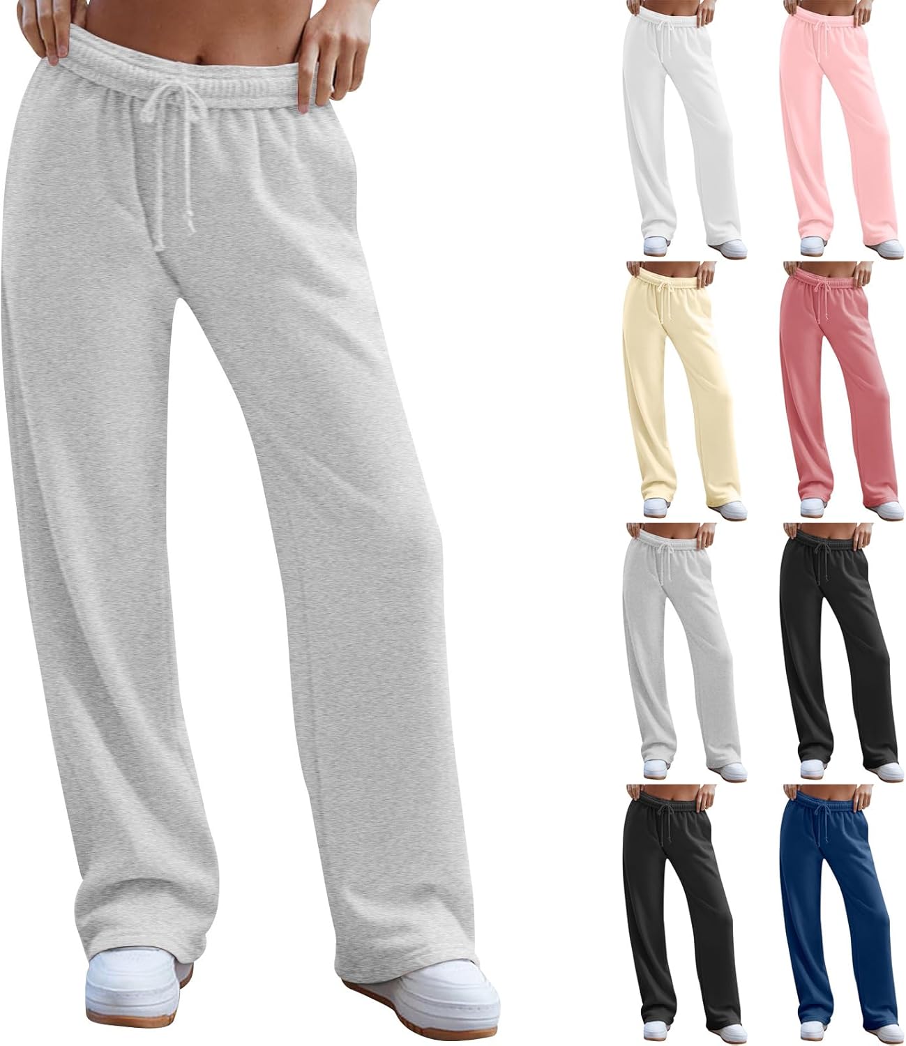 Gumipy Women Sherpa-lined Wide Leg Drawstring Joggers