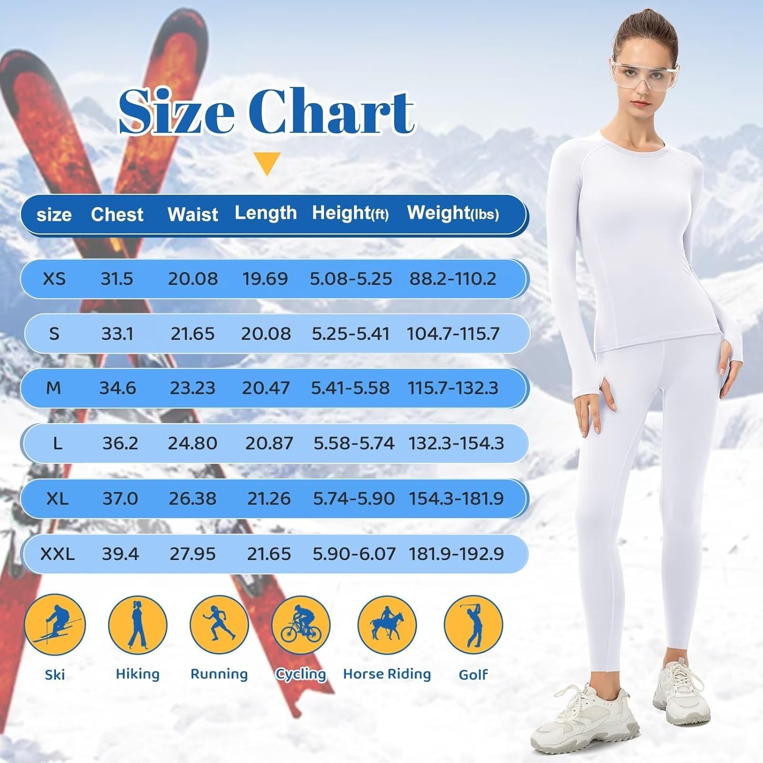 Tesuwel Women Thermal Underwear Set Cold Weather Fleece