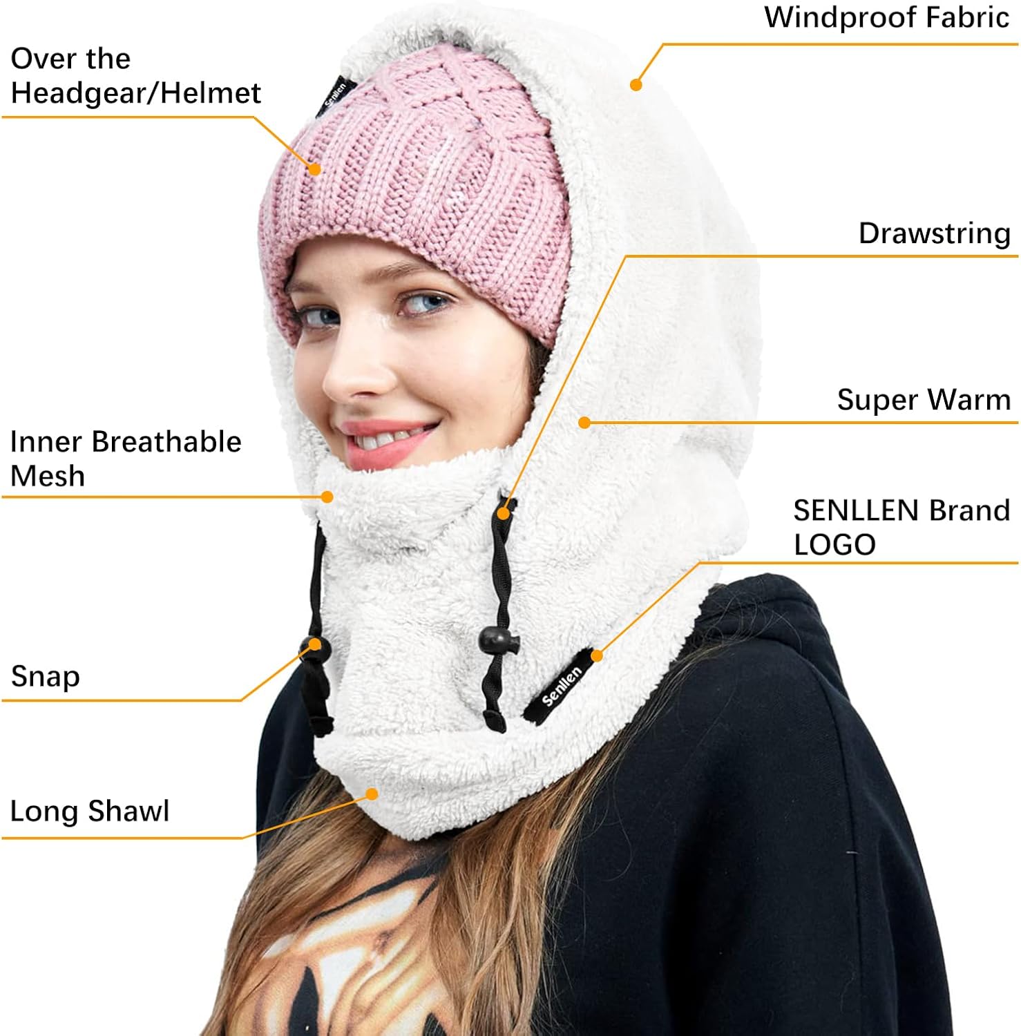 Senior Balaclava Ski Mask with Hood