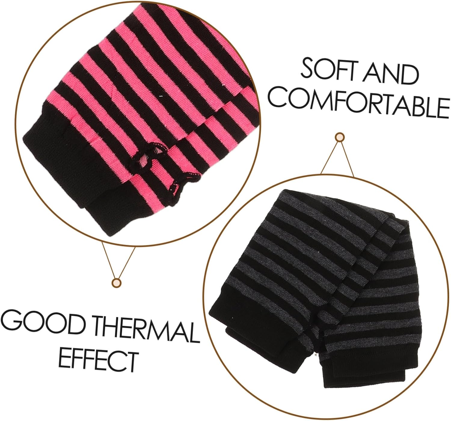 Warm Stripe Elbow Gloves Women