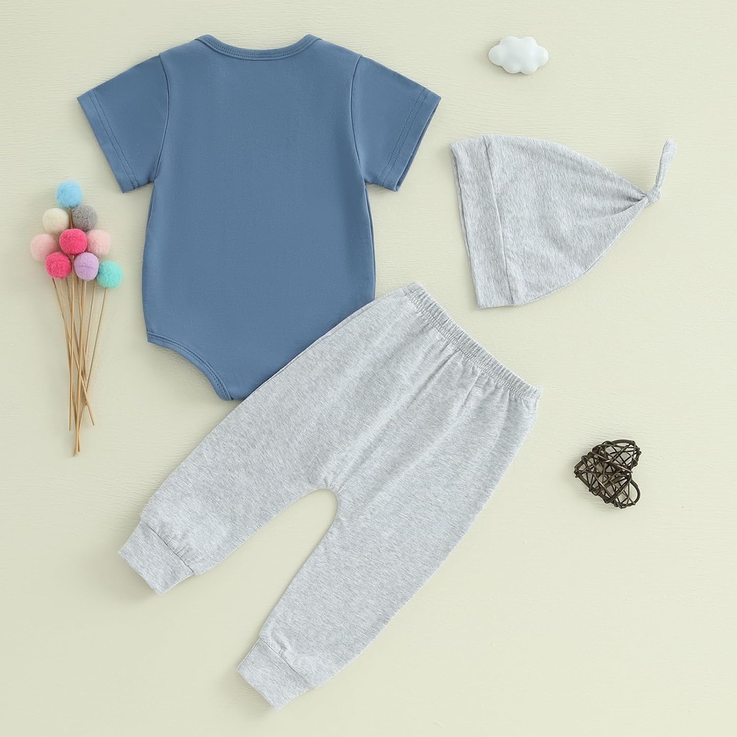 Newborn Baby Boy Summer Romper Set
