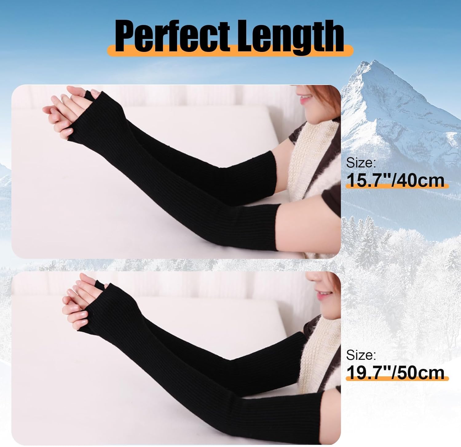 Warm Fingerless Arm Sleeves for Winter Keep Your Arms Naturally Stylized