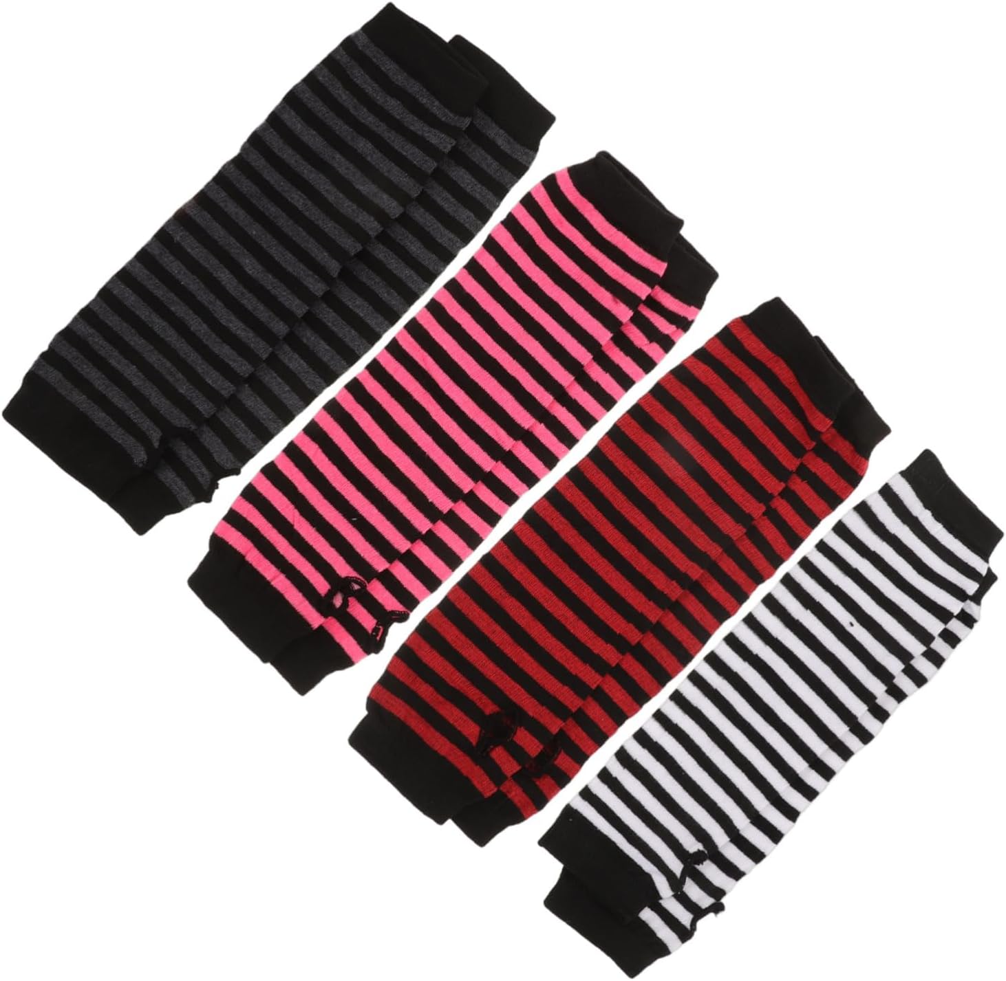 Warm Stripe Elbow Gloves Women